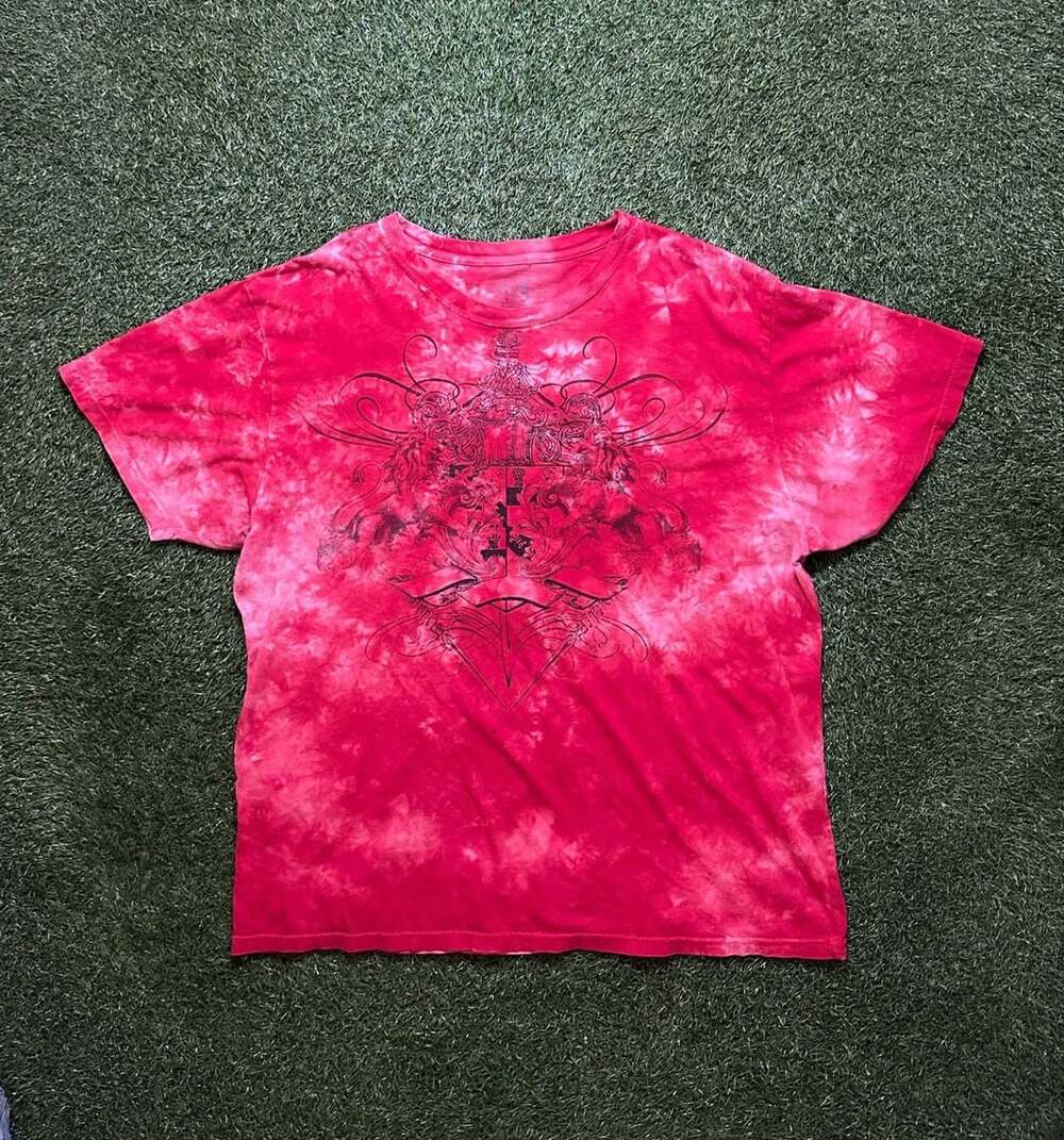 Apt. 9 Y2K 2000s Tie-Dye Sword Graphic T-Shirt.